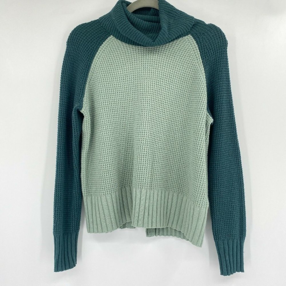 Madewell Colorblock Eastbrook Turtleneck Cross-Back Sweater Multi Womens Size XS